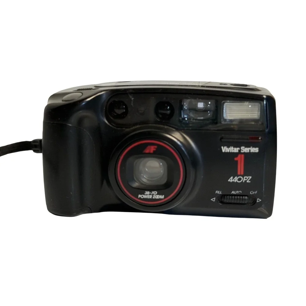 VTG Vivitar Series 1 440PZ Camera Black 35mm Film 38-70mm Power Zoom AF AS IS